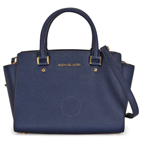 michael kors selma navy satchel bag|Michael Kors selma bag.